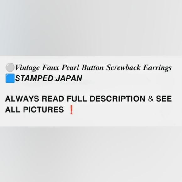 𝗝𝗮𝗽𝗮𝗻 𝗩𝘁𝗴.𝗙𝗮𝘂𝘅 𝗣𝗲𝗮𝗿𝗹 𝗕𝘂𝘁𝘁𝗼𝗻 𝗦𝗰𝗿𝗲𝘄 𝗘𝗮𝗿𝗿𝗶𝗻𝗴𝘀 - Picture 2 of 6